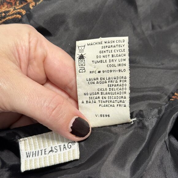 Vtg White Stag Tapestry Vest Womens M Dark Florals Cottagecore Grandma 80s 90s - Picture 11 of 11